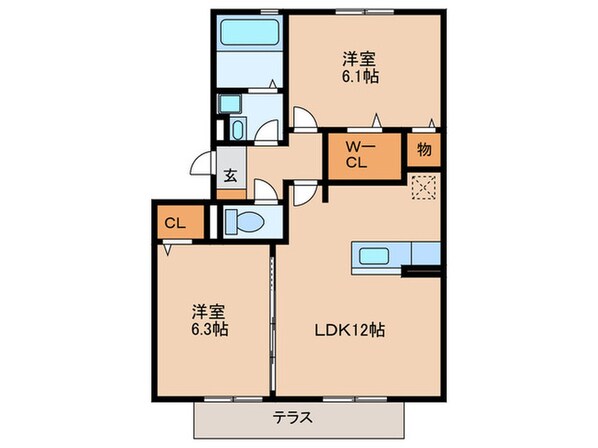 ハートフルタウン　B棟の物件間取画像